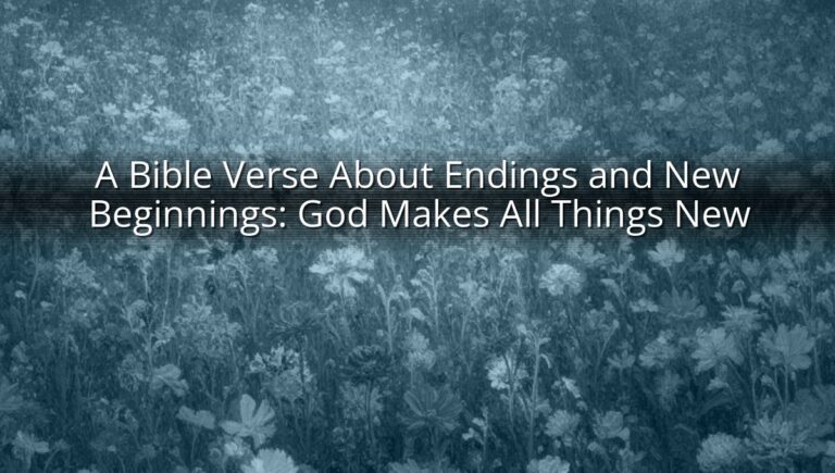 A Bible Verse About Endings and New Beginnings: God Makes All Things New