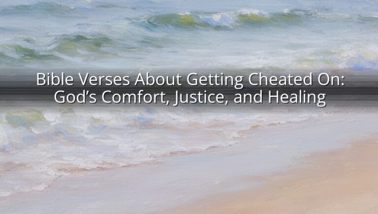 Bible Verses About Getting Cheated On: God’s Comfort, Justice, and Healing