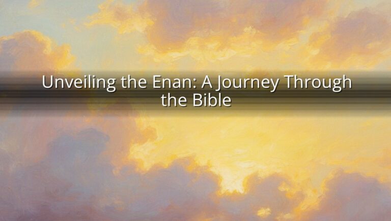Unveiling the Enan: A Journey Through the Bible