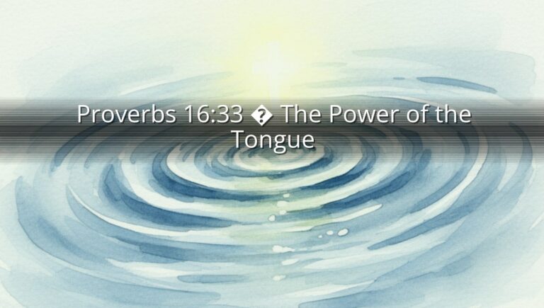 Proverbs 16:33 � The Power of the Tongue