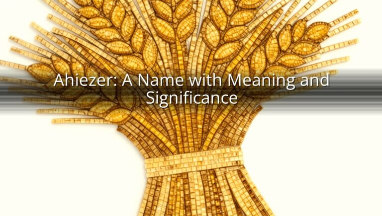 Ahiezer: A Name with Meaning and Significance