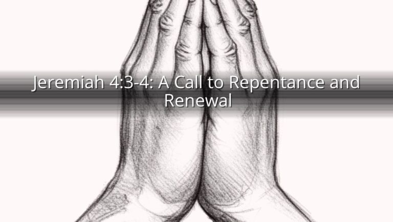 Jeremiah 4:3-4: A Call to Repentance and Renewal