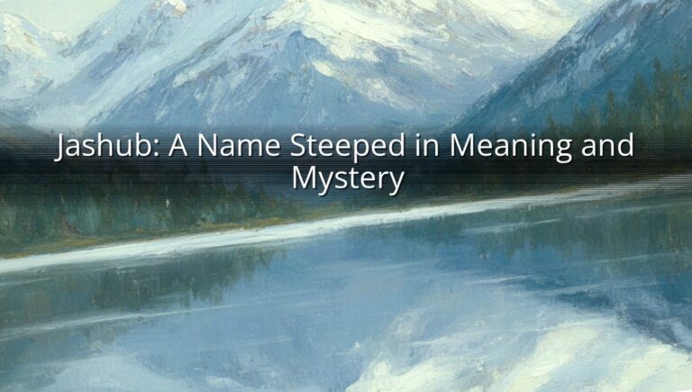 Jashub: A Name Steeped in Meaning and Mystery
