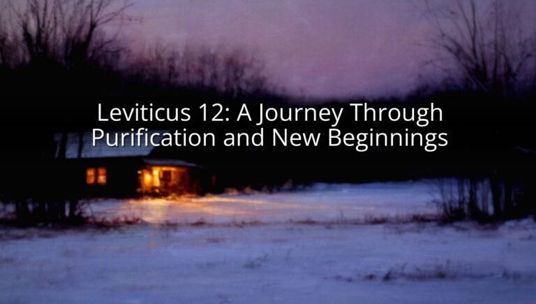 Leviticus 12: A Journey Through Purification and New Beginnings