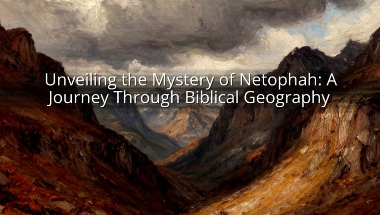 Unveiling the Mystery of Netophah: A Journey Through Biblical Geography