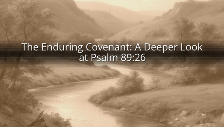The Enduring Covenant: A Deeper Look at Psalm 89:26