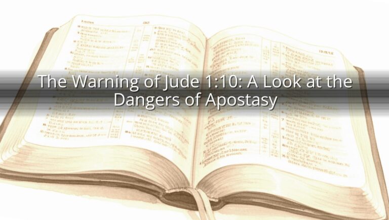 The Warning of Jude 1:10: A Look at the Dangers of Apostasy