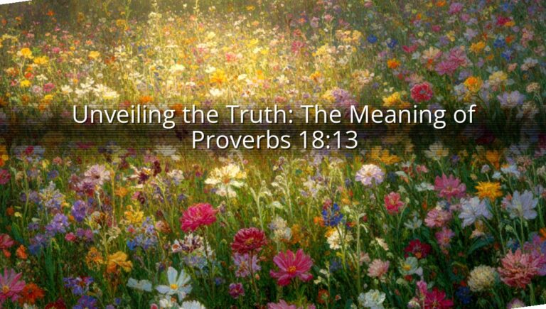 Unveiling the Truth: The Meaning of Proverbs 18:13