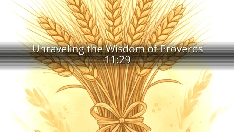 Unraveling the Wisdom of Proverbs 11:29