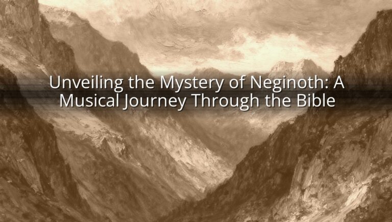 Unveiling the Mystery of Neginoth: A Musical Journey Through the Bible