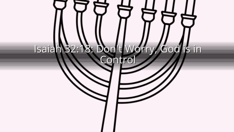 Isaiah 32:18: Don't Worry, God is in Control