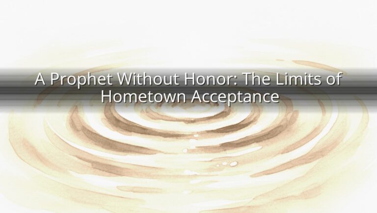 A Prophet Without Honor: The Limits of Hometown Acceptance