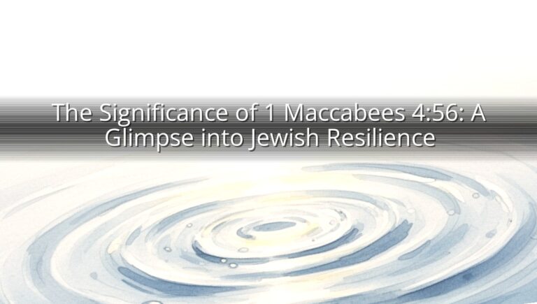 The Significance of 1 Maccabees 4:56: A Glimpse into Jewish Resilience