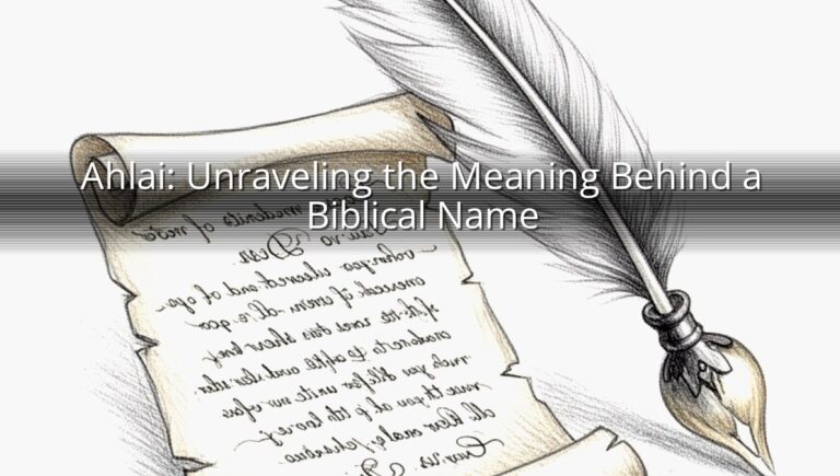 Ahlai: Unraveling the Meaning Behind a Biblical Name