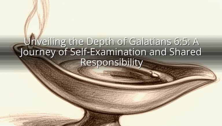 Unveiling the Depth of Galatians 6:5: A Journey of Self-Examination and Shared Responsibility