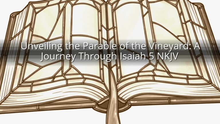 Unveiling the Parable of the Vineyard: A Journey Through Isaiah 5 NKJV