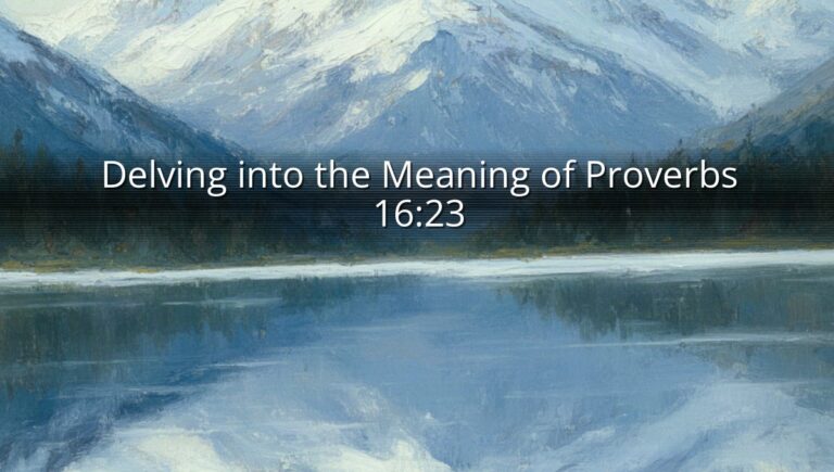 Delving into the Meaning of Proverbs 16:23