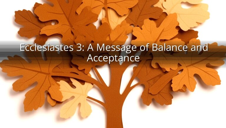 Ecclesiastes 3: A Message of Balance and Acceptance