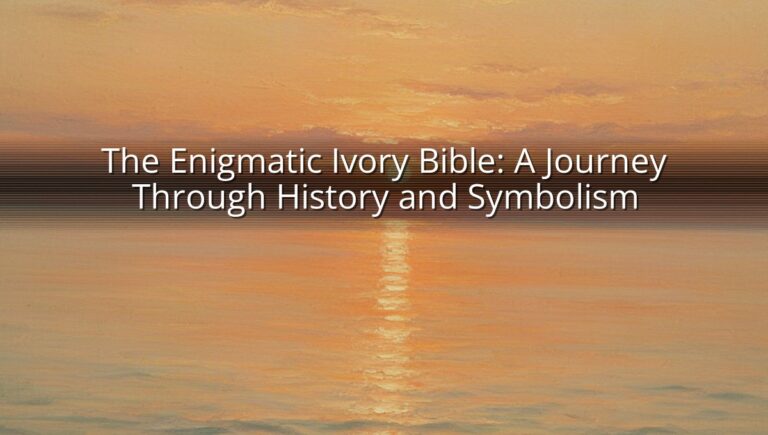 The Enigmatic Ivory Bible: A Journey Through History and Symbolism