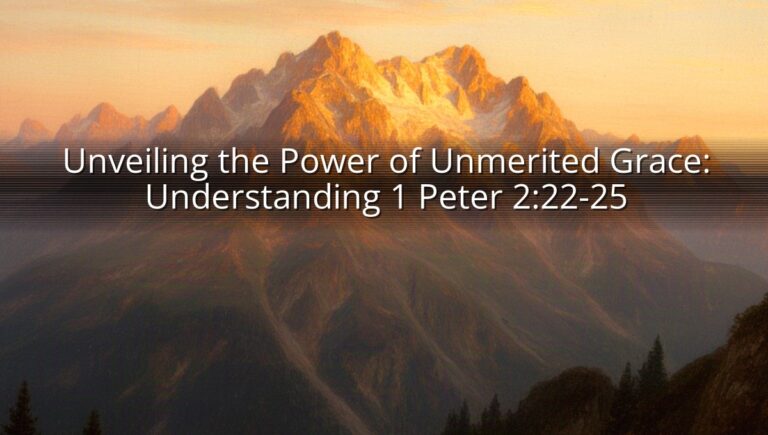 Unveiling the Power of Unmerited Grace: Understanding 1 Peter 2:22-25