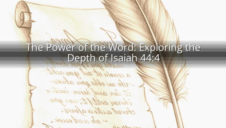 The Power of the Word: Exploring the Depth of Isaiah 44:4