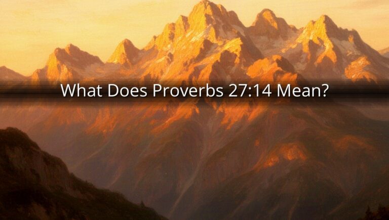 What Does Proverbs 27:14 Mean?