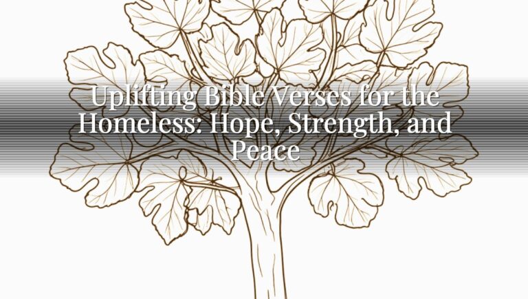 Uplifting Bible Verses for the Homeless: Hope, Strength, and Peace