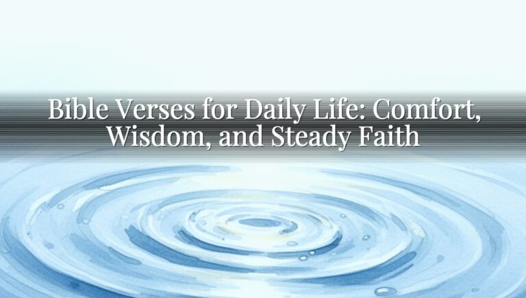 Bible Verses for Daily Life: Comfort, Wisdom, and Steady Faith