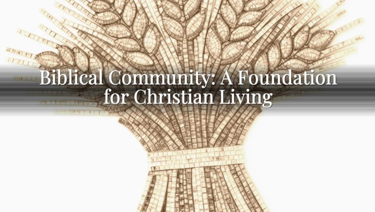 Biblical Community: A Foundation for Christian Living