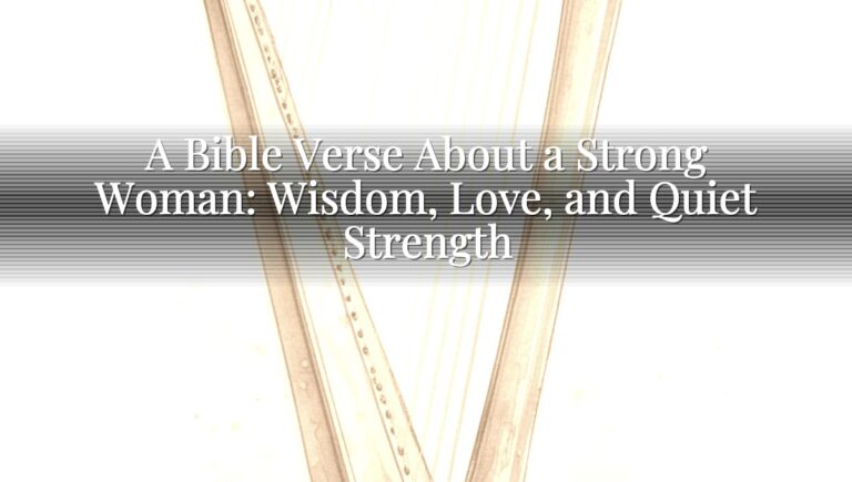 A Bible Verse About a Strong Woman: Wisdom, Love, and Quiet Strength