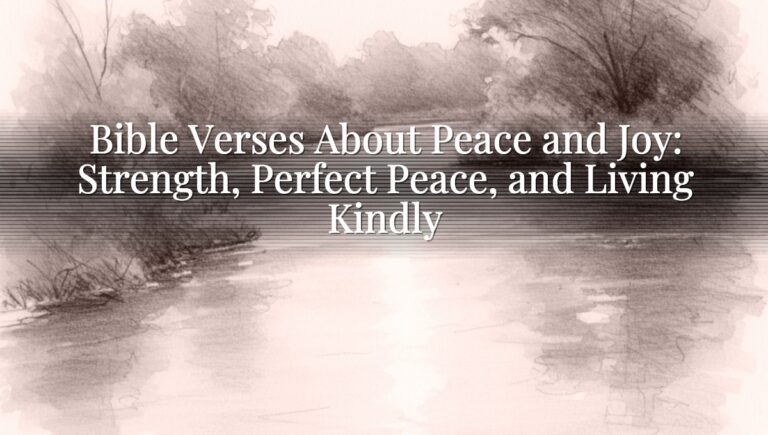 Bible Verses About Peace and Joy: Strength, Perfect Peace, and Living Kindly
