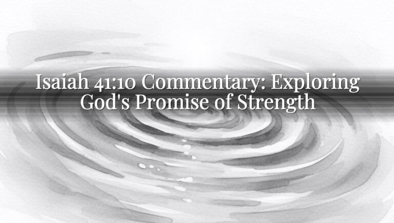 Isaiah 41:10 Commentary: Exploring God's Promise of Strength