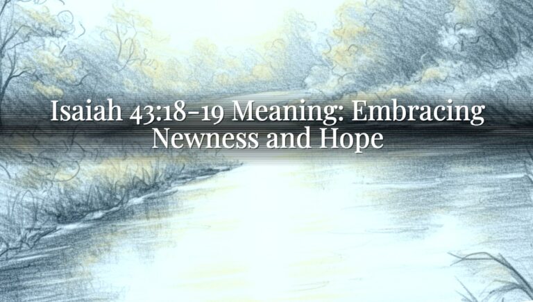 Isaiah 43:18-19 Meaning: Embracing Newness and Hope