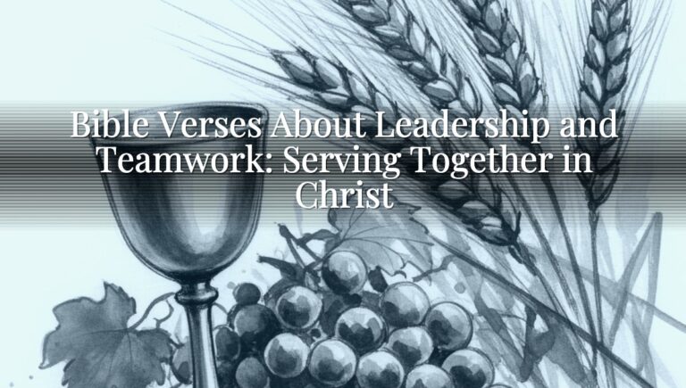 Bible Verses About Leadership and Teamwork: Serving Together in Christ