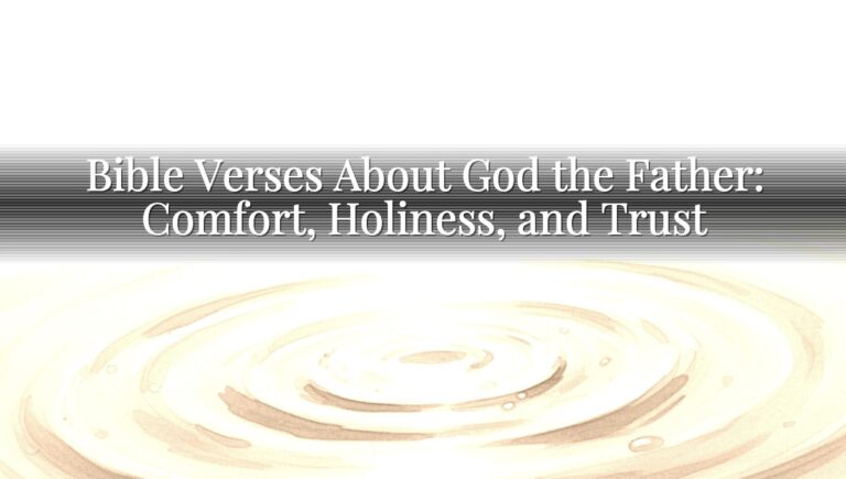 Bible Verses About God the Father: Comfort, Holiness, and Trust