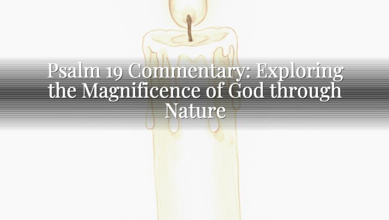 Psalm 19 Commentary: Exploring the Magnificence of God through Nature