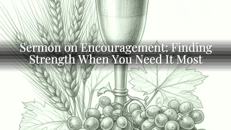 Sermon on Encouragement: Finding Strength When You Need It Most