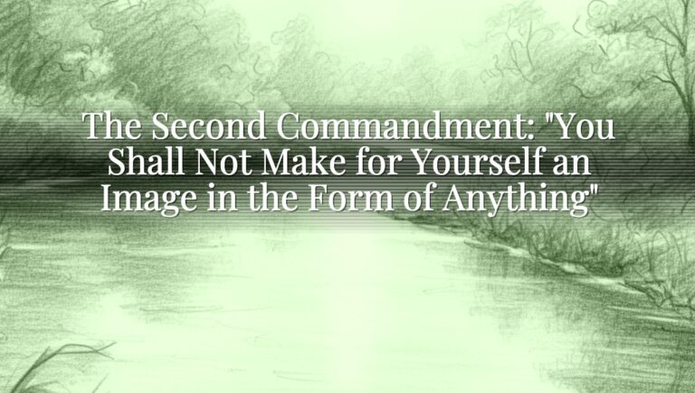 The Second Commandment: "You Shall Not Make for Yourself an Image in the Form of Anything"