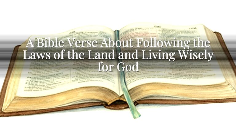 A Bible Verse About Following the Laws of the Land and Living Wisely for God