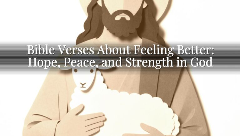 Bible Verses About Feeling Better: Hope, Peace, and Strength in God