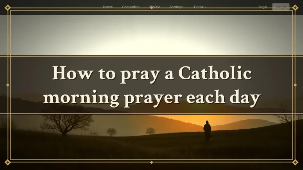 How to pray a Catholic morning prayer each day