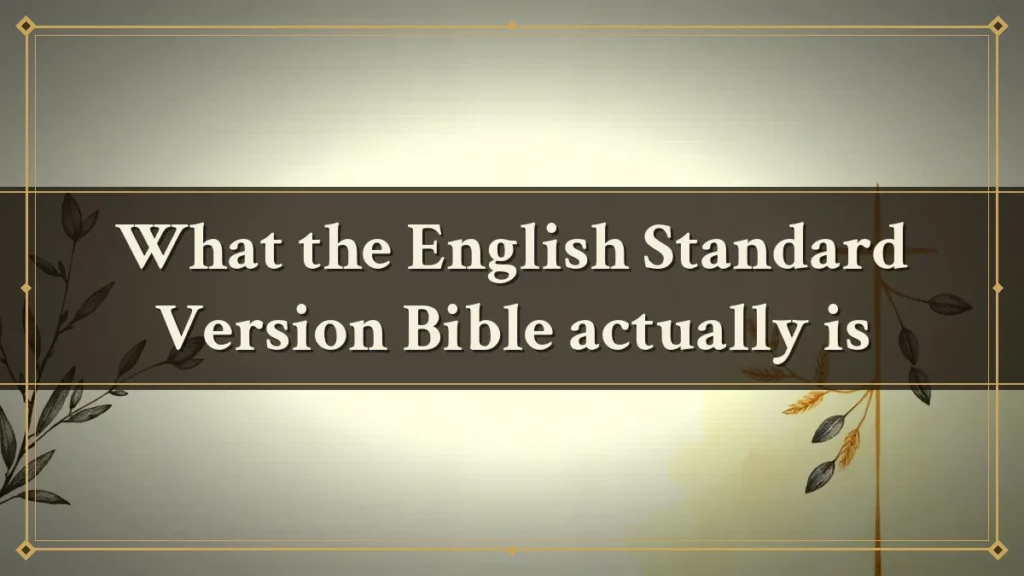 What the English Standard Version Bible actually is