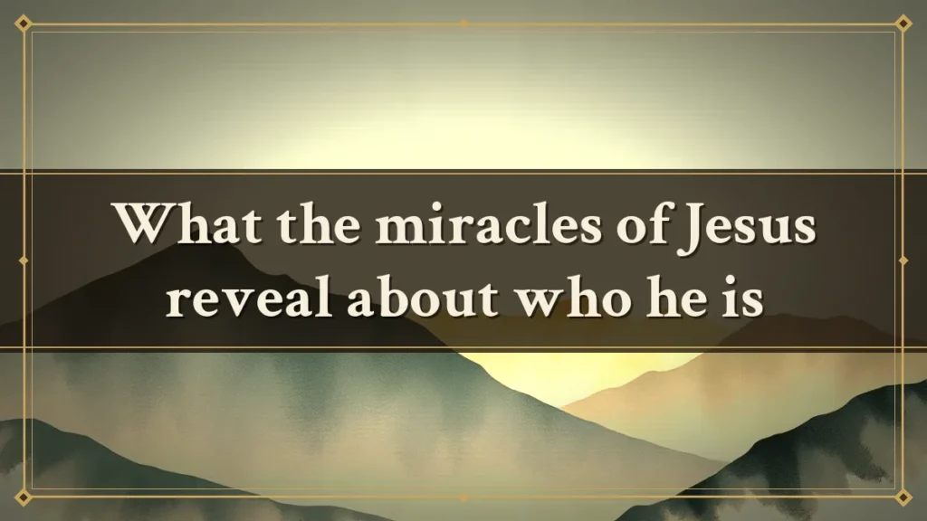 What the miracles of Jesus reveal about who he is