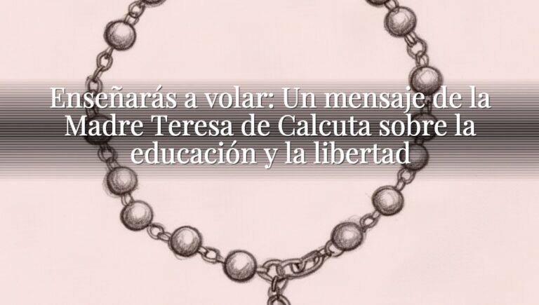 Enseñarás a volar: Un mensaje de la Madre Teresa de Calcuta sobre la educación y la libertad