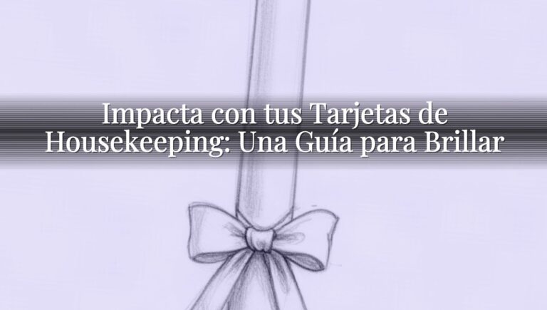 Impacta con tus Tarjetas de Housekeeping: Una Guía para Brillar