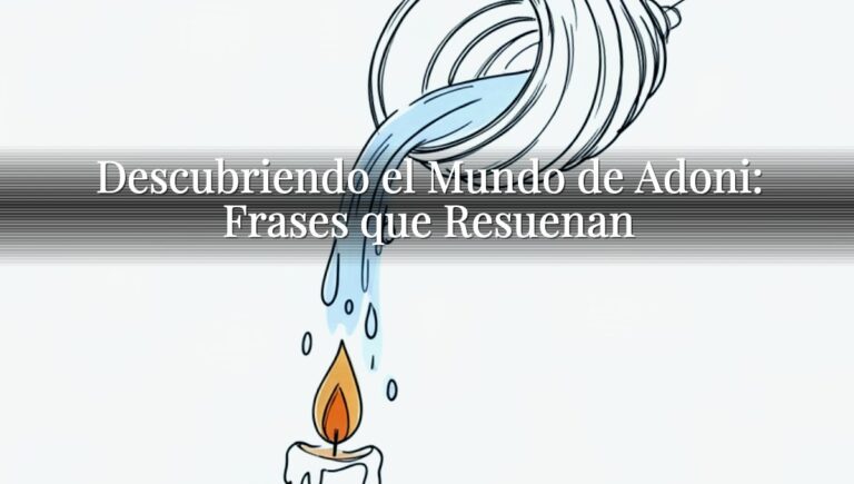 Descubriendo el Mundo de Adoni: Frases que Resuenan
