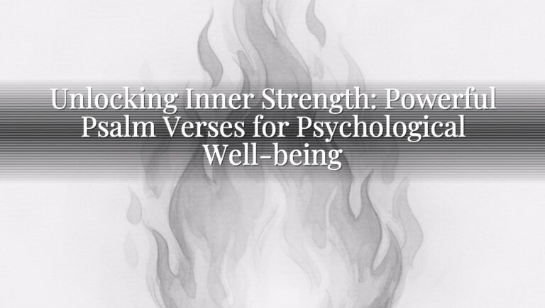 Unlocking Inner Strength: Powerful Psalm Verses for Psychological Well-being