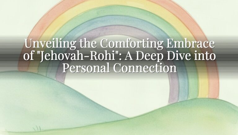 Unveiling the Comforting Embrace of "Jehovah-Rohi": A Deep Dive into Personal Connection