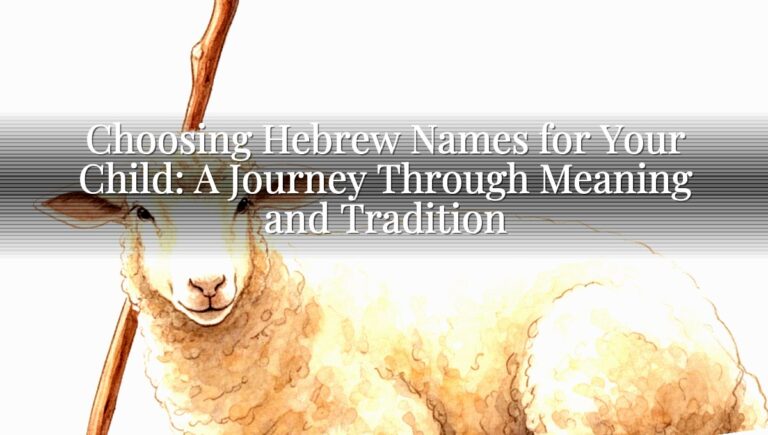 Choosing Hebrew Names for Your Child: A Journey Through Meaning and Tradition