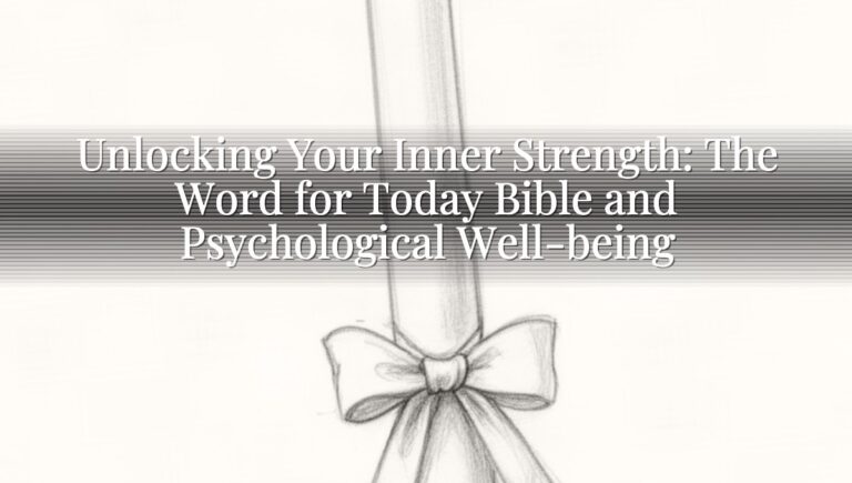Unlocking Your Inner Strength: The Word for Today Bible and Psychological Well-being